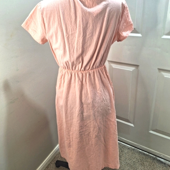 Angashion Pale Pink Dress W/Faux button front Size Small - Picture 4 of 7